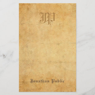 Vintage Old Paper Look Handwritten Monogram Cool