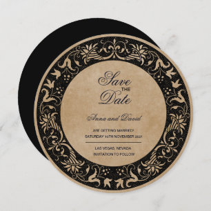 Vintage Old Paper Royal Save The Date Invitation