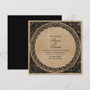 Vintage Old Paper Royal Wedding Invitation