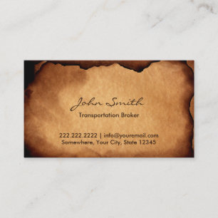 Vintage Old Paper Transportation Broker Business Card