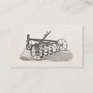 Vintage Old Ploughs Farm Equipment Agriculture Business Card