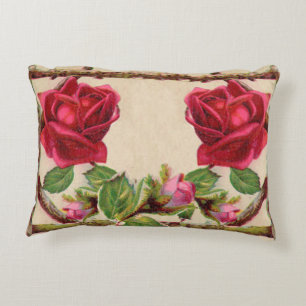 Vintage old rose rustic Victorian Antique Classic Decorative Cushion