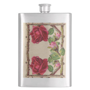 Vintage old rose rustic Victorian Antique Classic Hip Flask
