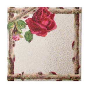 Vintage old rose rustic Victorian Antique Classic Tile