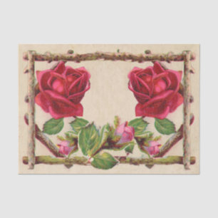 Vintage old rose rustic Victorian Antique Classic Tissue Paper