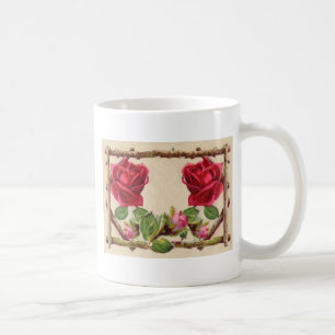 Vintage old rose rustic Victorian Antique Coffee Mug