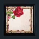 Vintage old rose rustic Victorian Antique Gift Box<br><div class="desc">A nature inspired rustic antique rose and twig nature design. This is perfect for wedding invitations and programs,  customisable for your own wedding's details. Part of our rustic nature collection.</div>