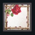 Vintage old rose rustic Victorian Antique Jewellery Box<br><div class="desc">A nature inspired rustic antique rose and twig nature design. This is perfect for wedding invitations and programs,  customisable for your own wedding's details. Part of our rustic nature collection.</div>