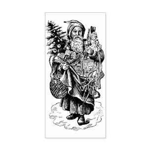 Vintage Old Santa Christmas Rubber Stamp