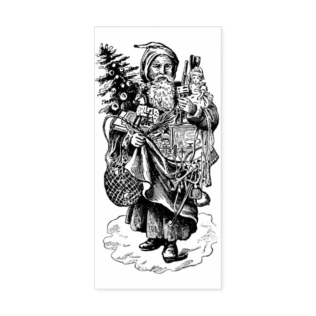 Vintage Old Santa Christmas Rubber Stamp (Imprint)