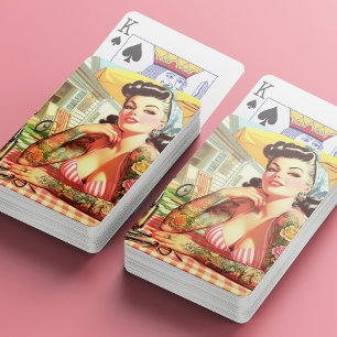 Vintage Old School Pin-up Playing Cards