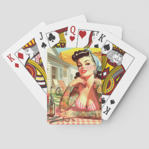 Vintage Old School Pin-up Playing Cards