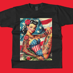 Vintage Old School Tattoo Pin Up T-Shirt