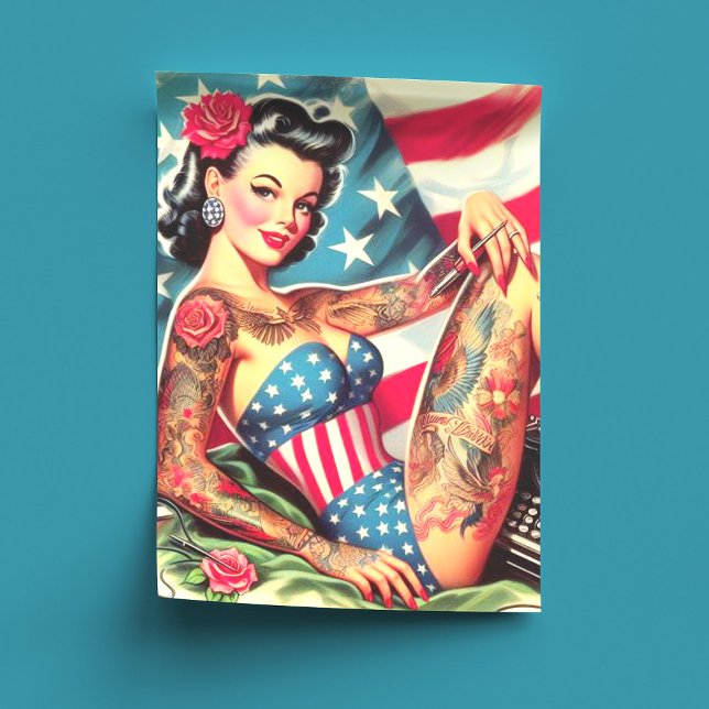 Vintage Old School Tattoo Pin Up Tissue Paper (Creator Uploaded)