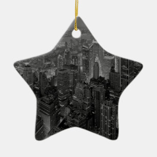 Vintage Old Style New York City Script Ceramic Tree Decoration