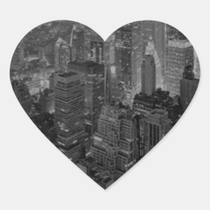 Vintage Old Style New York City Script Heart Sticker