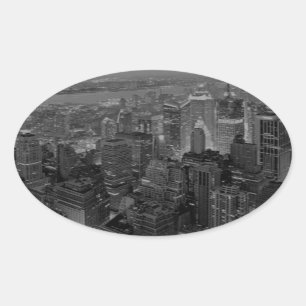 Vintage Old Style New York City Script Oval Sticker
