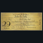 Vintage Old Style Wedding Ticket Invitation<br><div class="desc">Wedding vintage style ticket invitation.</div>