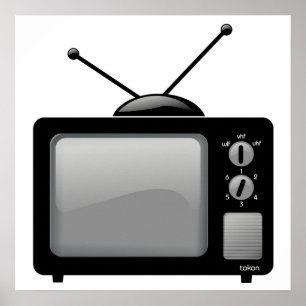 Vintage old television poster