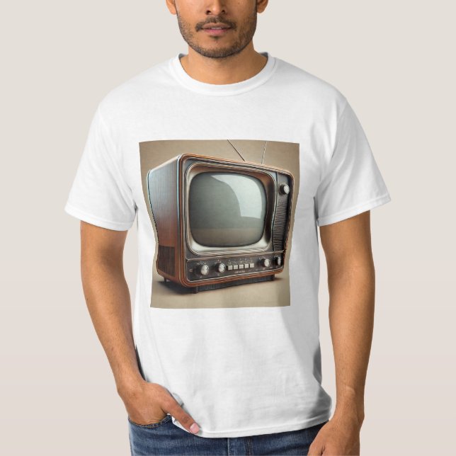 Vintage old television Print  T-Shirt (Front)