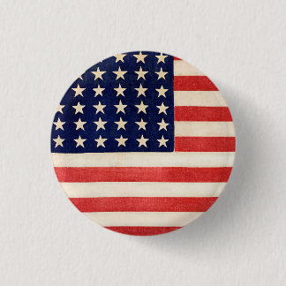 Vintage Old Thirty-Six Star American Flag 3 Cm Round Badge
