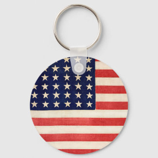 Vintage Old Thirty-Six Star American Flag Key Ring