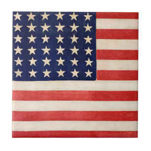 Vintage Old Thirty-Six Star American Flag Tile