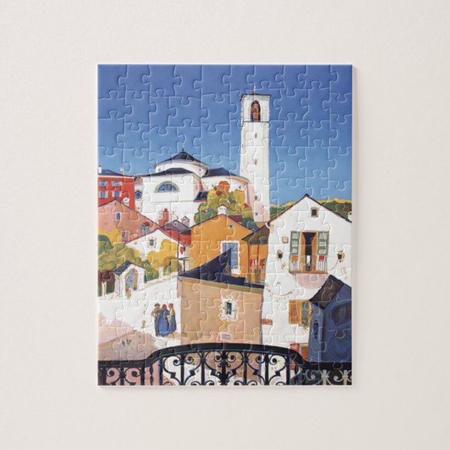 Vintage Old Ticino Tessin Canton Switzerland Jigsaw Puzzle (Vertical)