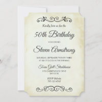 Vintage Old-timey Western Style Birthday Invite