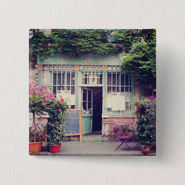 Vintage Old Town Paris 15 Cm Square Badge (Front)