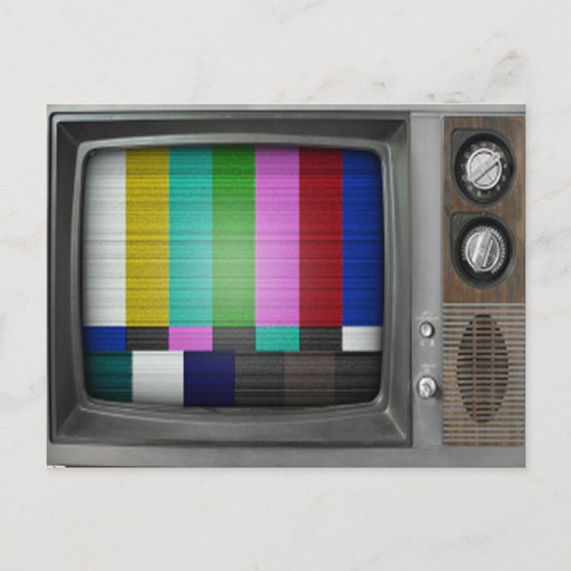 Vintage Old TV Retro Nostalgia Postcard (Front)