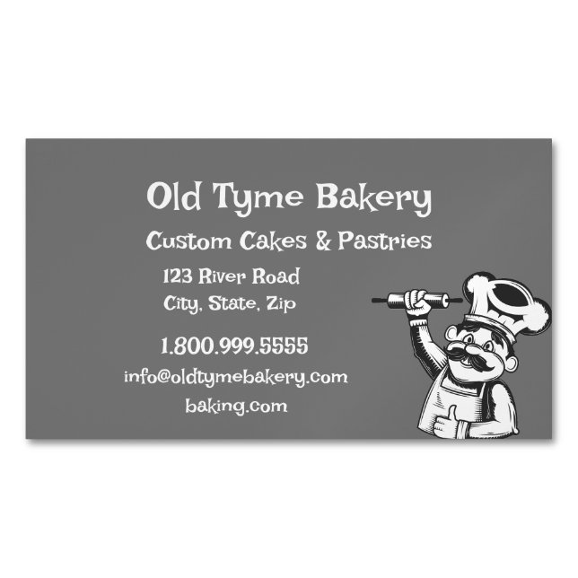 Vintage Old Tyme Bakery Baking Logo Business Card (Front)