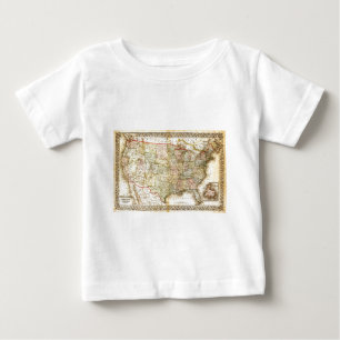 Vintage Old United States USA General Map Baby T-Shirt