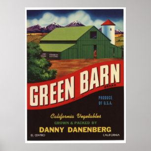 Vintage Old Vegetables Fruit Crate Labels Poster