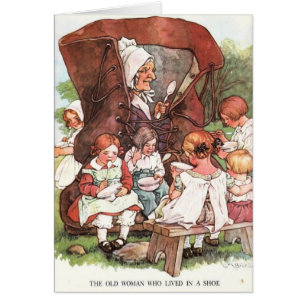 Vintage Old Woman Who Lived in a Shoe,