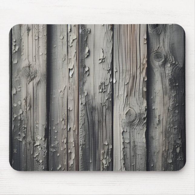 Vintage Old Wood Grey Texture Mouse Mat (Front)