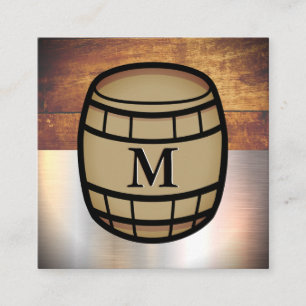 Vintage Old Wood   Metal Sheet   Barrel Square Business Card