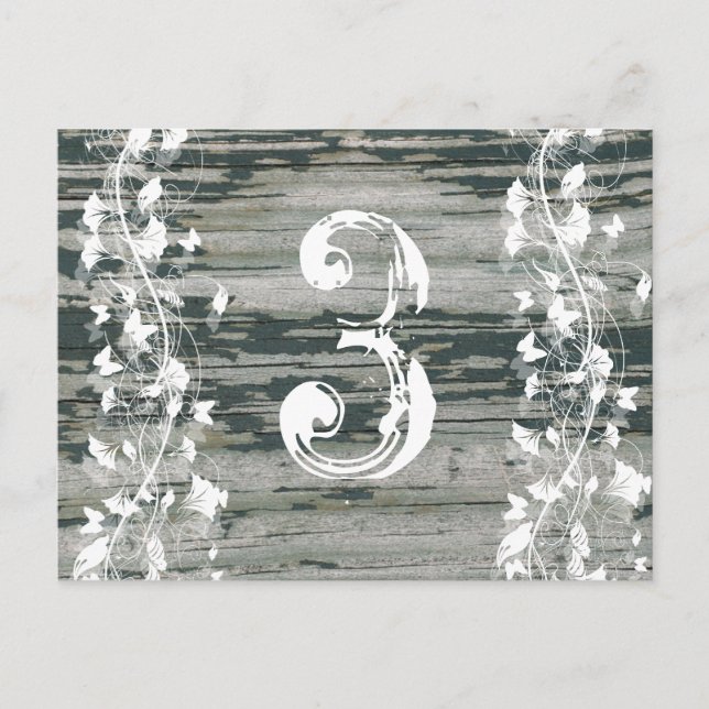 Vintage Old Wood Table Number Postcard (Front)