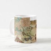Vintage Old World Antique style maps on mug (Front Left)