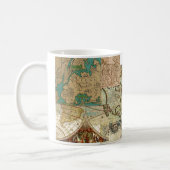 Vintage Old World Antique style maps on mug (Left)