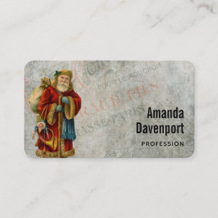 Vintage Old World Christmas Santa Business Card