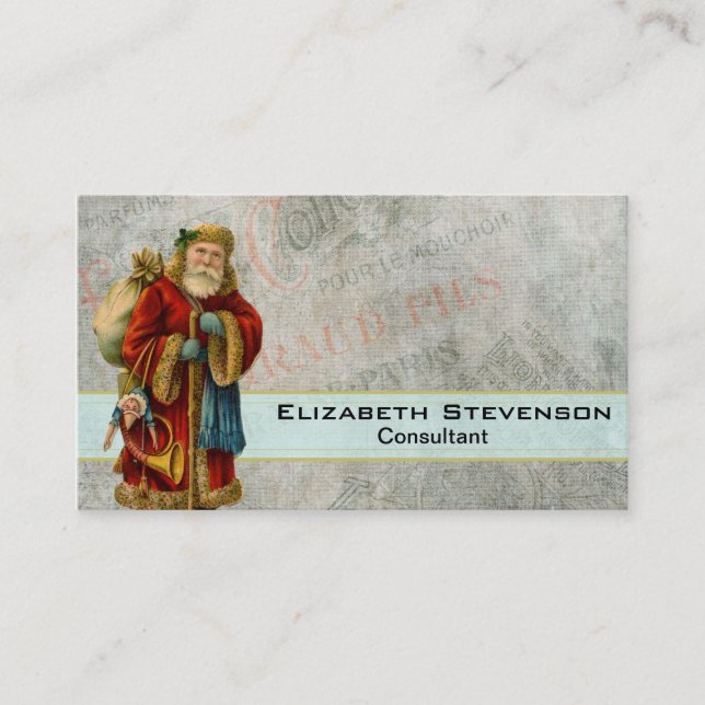 Vintage Old World Christmas Santa Business Card (Front)