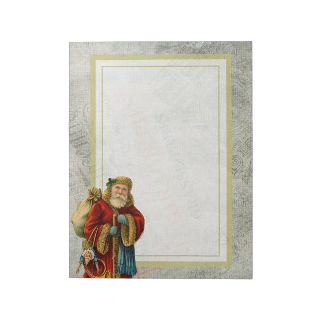 Vintage Old World Christmas Santa Notepad (Rotated)