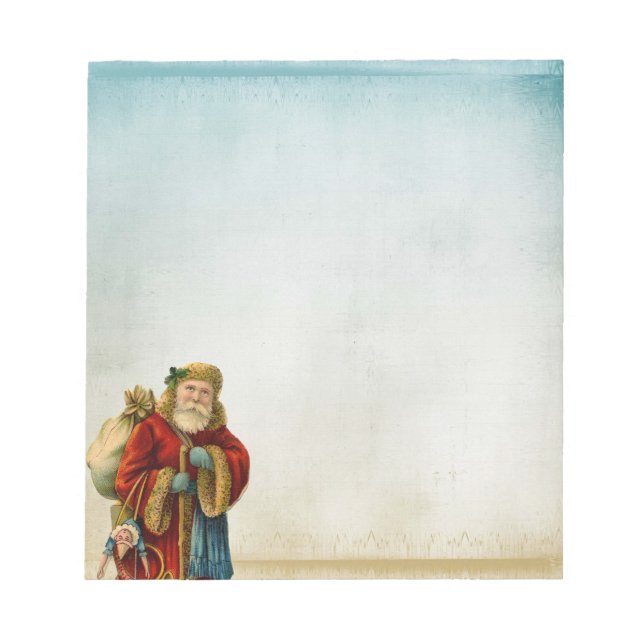 Vintage Old World Christmas Santa Notepad (Front)
