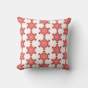 Vintage Old World Country Red and Green Pattern Cushion