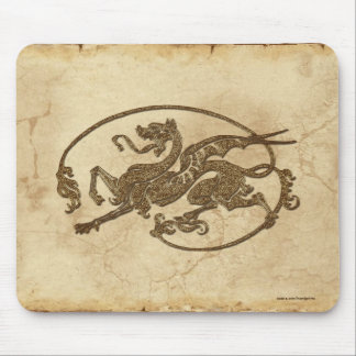 Vintage Old World Dragon on Parchment effect Mouse Mat