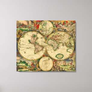 Vintage Old World Map Canvas Print