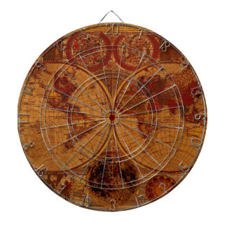 Vintage Old World Map Designer Dart Board