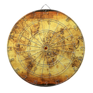 Vintage Old World Map Designer Dart Board