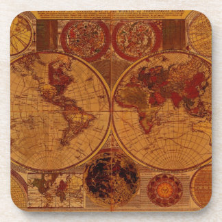 Vintage Old World Map History-buff Coaster